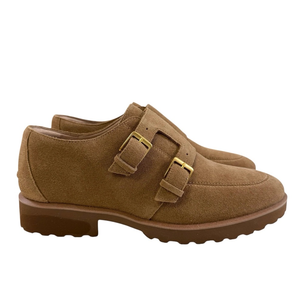 NWOB Cole Haan Greenwich Monk Strap Golden Toffee Suede Loafers Size 9.5B - Picture 2 of 16